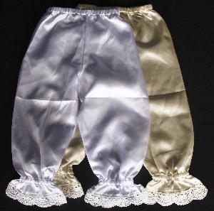 WHITE OR IVORY PANTYLOONS WITH RAYON CROCHET TRIM.  WEAR UNDER OUR DRESSES OR WITH SWEATERS.  MAKES BEAUTIFUL PICTURES.