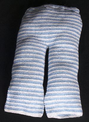 BLUE AND WHITE STRIPE COTTON BOTTOM.   