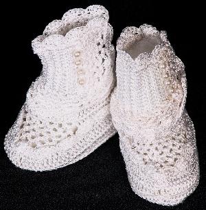 WHITE RAYON HIGH TOP BOOTIE WITH SIDE PEARLS LIKE VINTAGE BUTTON UPS.
MATCHING PIECES: HAT.  SEE BELOW.