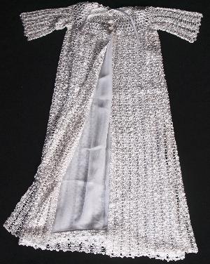 RAYON OPEN FRONT CHRISTENING AND PORTRAIT GOWN.  AVAILABLE IN WHITE OR IVORY.   