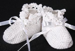 RAYON BOOTIE WITH FRILLY TOP EDGE.  AVAILABLE IN WHITE OR IVORY.  