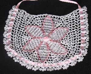 WHITE RAYON WITH PINK STAR AND MINI POM POM.   