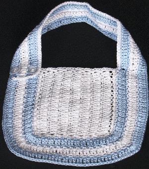 WHITE COTTON WITH BLUE STRIPES AND TRIM.   