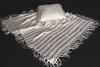 PILLOW ONLY-WHITE AND IVORY TWO TONE.