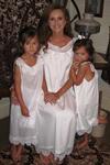 WHITE LINED COTTON GOWN WITH CROCHET OFF THE SHOULDER CROHET LACE HEM.