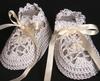 TWO TONE WHITE AND IVORY RAYON BOOTIE.  
