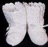 WHITE COTTON HIGH TOP BOOTIE.   