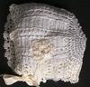 TWO TONE IVORY AND WHITE RAYON HAT.   
