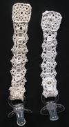 WHITE OR IVORY EMBELLISHED WITH TINY SEED PEARLS.  