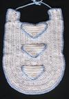 WHITE COTTON WITH BLUE TRIM AND FLAP. 